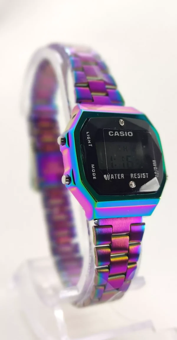 Relógio Casio Vintage mini lilas preto feminino a prova dagua - Image 3